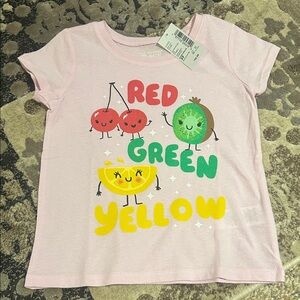 Children’s Place Pink Kids Graphic Tee Res Green Yellow Print NWT 3T